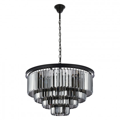 Elegant Urban Classic Chandelier - Matte Black/Silver, L 32" (1231D32MB-SS-RC)