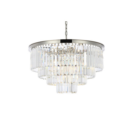 Elegant Urban Classic Chandelier - Polished Nickel, L 32" (1231D32PN-RC)