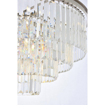 Elegant Urban Classic Chandelier - Polished Nickel, L 32" (1231D32PN-RC)