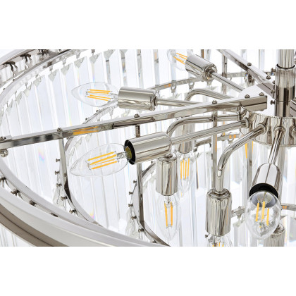 Elegant Urban Classic Chandelier - Polished Nickel, L 32" (1231D32PN-RC)