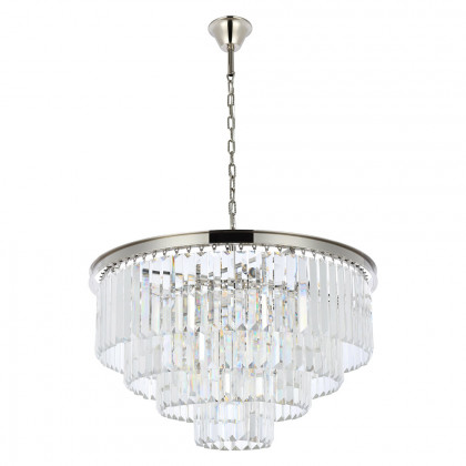 Elegant Urban Classic Chandelier - Polished Nickel, L 32" (1231D32PN-RC)