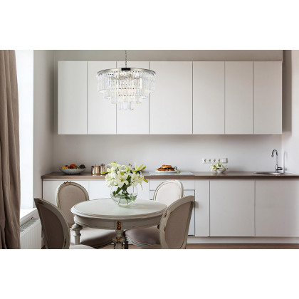 Elegant Urban Classic Chandelier - Polished Nickel, L 32" (1231D32PN-RC)