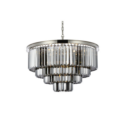 Elegant Urban Classic Chandelier - Polished Nickel/Silver, L 32" (1231D32PN-SS-RC)