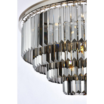 Elegant Urban Classic Chandelier - Polished Nickel/Silver, L 32" (1231D32PN-SS-RC)