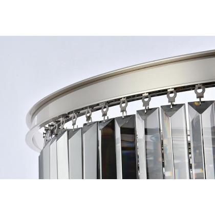 Elegant Urban Classic Chandelier - Polished Nickel/Silver, L 32" (1231D32PN-SS-RC)