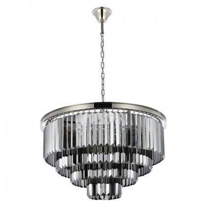 Elegant Urban Classic Chandelier - Polished Nickel/Silver, L 32" (1231D32PN-SS-RC)