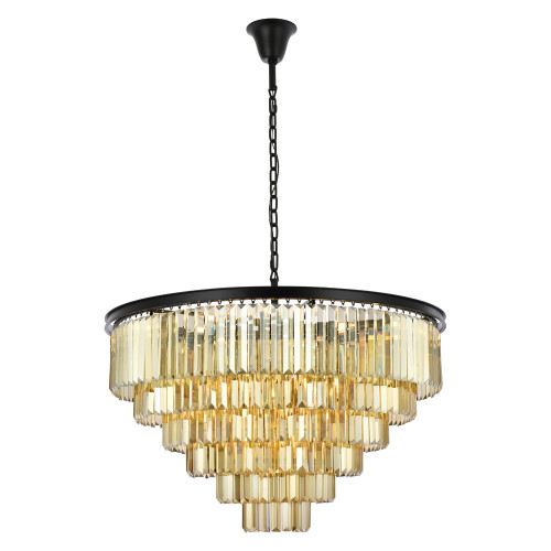 Elegant Urban Classic Chandelier - Matte Black/Gold, L 44" (1231D44MB-GT-RC)