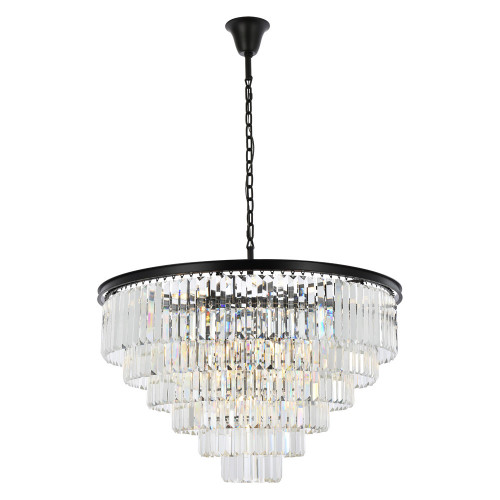 Elegant Urban Classic Chandelier - Matte Black, L 44" (1231D44MB-RC)