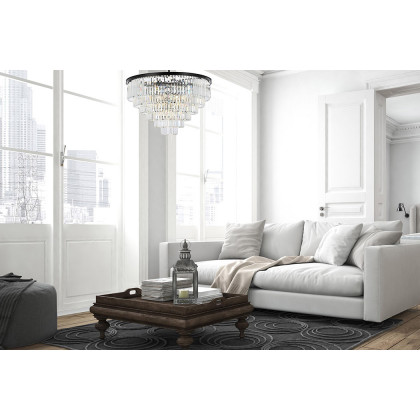 Elegant Urban Classic Chandelier - Matte Black, L 44" (1231D44MB-RC)