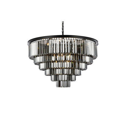 Elegant Urban Classic Chandelier - Matte Black/Silver, L 44" (1231D44MB-SS-RC)