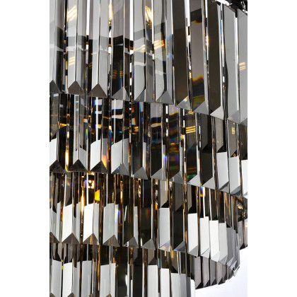 Elegant Urban Classic Chandelier - Matte Black/Silver, L 44" (1231D44MB-SS-RC)