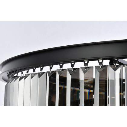 Elegant Urban Classic Chandelier - Matte Black/Silver, L 44" (1231D44MB-SS-RC)