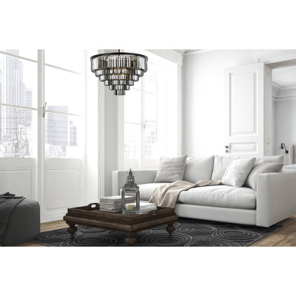 Elegant Urban Classic Chandelier - Matte Black/Silver, L 44" (1231D44MB-SS-RC)