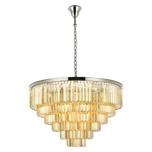 Elegant Urban Classic Chandelier - Polished Nickel/Gold, L 44" (1231D44PN-GT-RC)