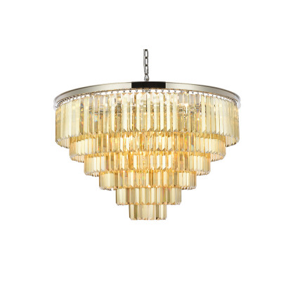 Elegant Urban Classic Chandelier - Polished Nickel/Gold, L 44" (1231D44PN-GT-RC)