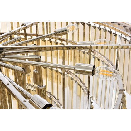 Elegant Urban Classic Chandelier - Polished Nickel/Gold, L 44" (1231D44PN-GT-RC)