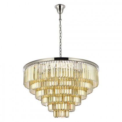 Elegant Urban Classic Chandelier - Polished Nickel/Gold, L 44" (1231D44PN-GT-RC)