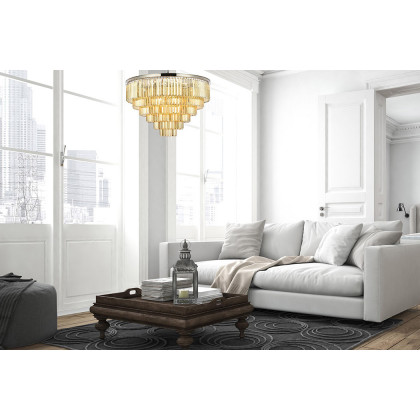 Elegant Urban Classic Chandelier - Polished Nickel/Gold, L 44" (1231D44PN-GT-RC)