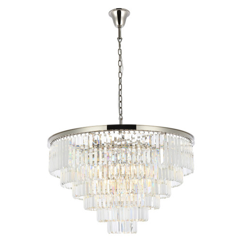 Elegant Urban Classic Chandelier - Polished Nickel, L 44" (1231D44PN-RC)