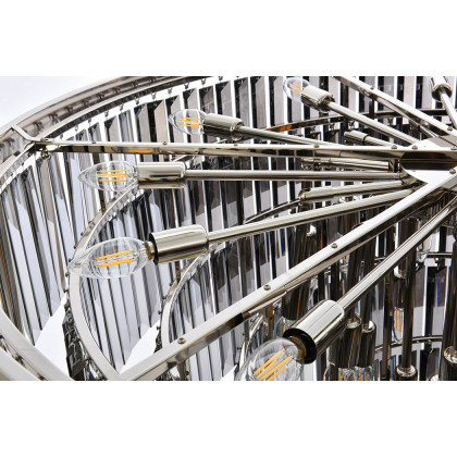 Elegant Urban Classic Chandelier - Polished Nickel/Silver, L 44" (1231D44PN-SS-RC)