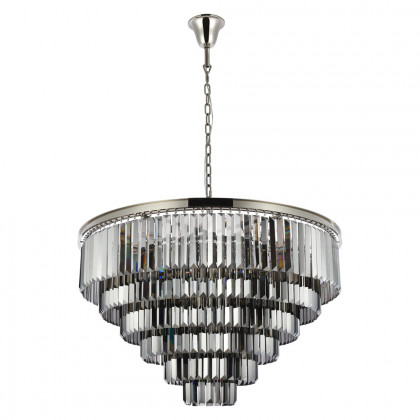 Elegant Urban Classic Chandelier - Polished Nickel/Silver, L 44" (1231D44PN-SS-RC)