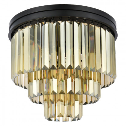 Elegant Urban Classic Flush Mount - Matte Black/Gold, L 20" (1231F20MB-GT-RC)