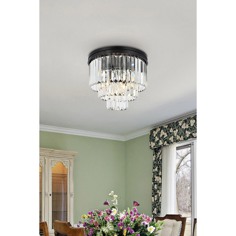 Elegant Urban Classic Flush Mount - Matte Black, L 20" (1231F20MB-RC)