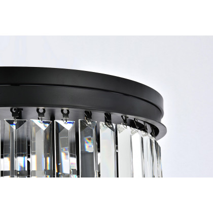 Elegant Urban Classic Flush Mount - Matte Black, L 20" (1231F20MB-RC)