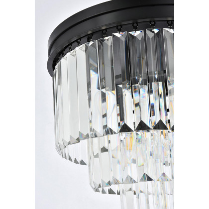 Elegant Urban Classic Flush Mount - Matte Black, L 20" (1231F20MB-RC)