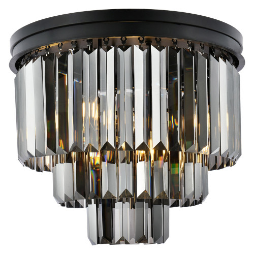 Elegant Urban Classic Flush Mount - Matte Black/Silver, L 20" (1231F20MB-SS-RC)