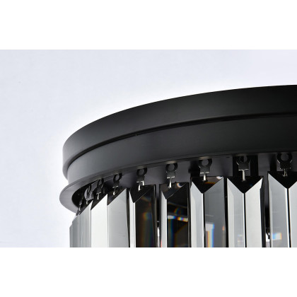 Elegant Urban Classic Flush Mount - Matte Black/Silver, L 20" (1231F20MB-SS-RC)