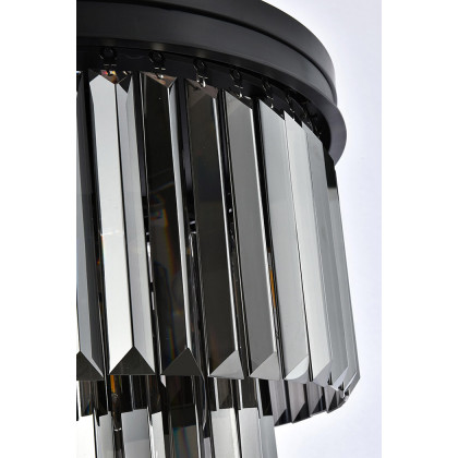 Elegant Urban Classic Flush Mount - Matte Black/Silver, L 20" (1231F20MB-SS-RC)
