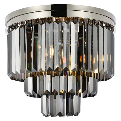 Elegant Urban Classic Flush Mount - Polished Nickel/Silver, L 20" (1231F20PN-SS-RC)