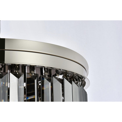 Elegant Urban Classic Flush Mount - Polished Nickel/Silver, L 20" (1231F20PN-SS-RC)