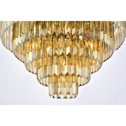 Elegant Urban Classic Flush Mount - Matte Black/Gold, L 32" (1231F32MB-GT-RC)
