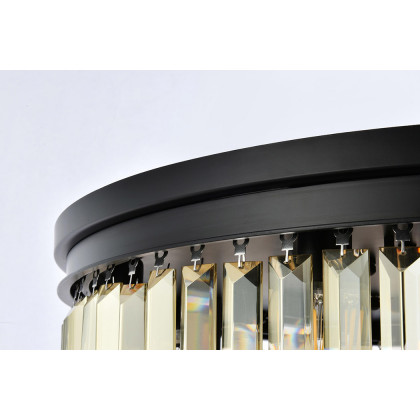 Elegant Urban Classic Flush Mount - Matte Black/Gold, L 32" (1231F32MB-GT-RC)