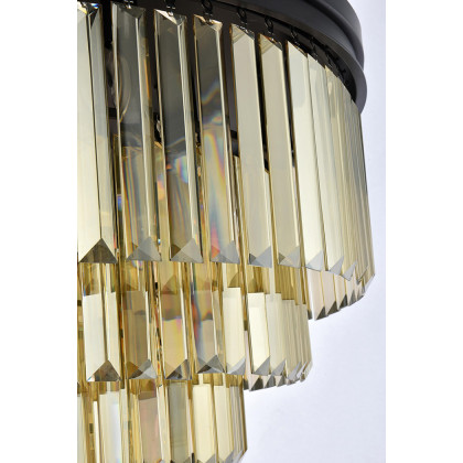 Elegant Urban Classic Flush Mount - Matte Black/Gold, L 32" (1231F32MB-GT-RC)