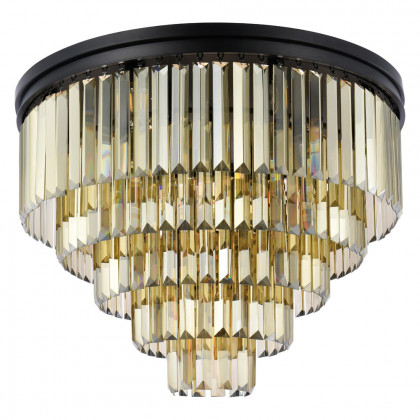 Elegant Urban Classic Flush Mount - Matte Black/Gold, L 32" (1231F32MB-GT-RC)