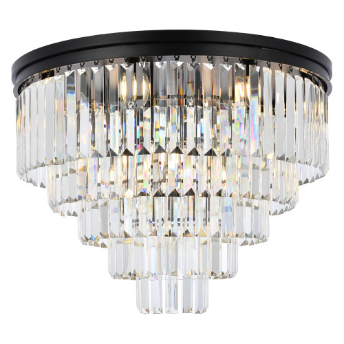 Elegant Urban Classic Flush Mount - Matte Black, L 32" (1231F32MB-RC)