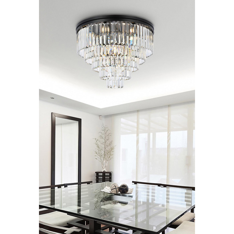Elegant Urban Classic Flush Mount - Matte Black, L 32" (1231F32MB-RC)