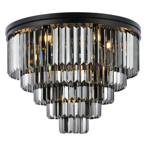 Elegant Urban Classic Flush Mount - Matte Black/Silver, L 32" (1231F32MB-SS-RC)