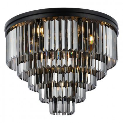 Elegant Urban Classic Flush Mount - Matte Black/Silver, L 32" (1231F32MB-SS-RC)