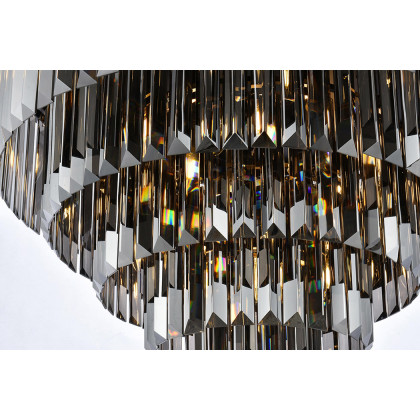 Elegant Urban Classic Flush Mount - Matte Black/Silver, L 32" (1231F32MB-SS-RC)