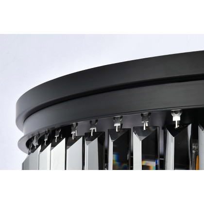Elegant Urban Classic Flush Mount - Matte Black/Silver, L 32" (1231F32MB-SS-RC)