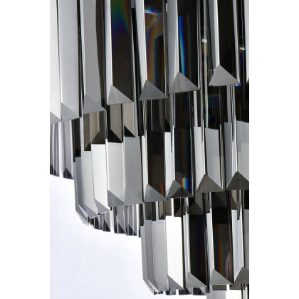 Elegant Urban Classic Flush Mount - Matte Black/Silver, L 32" (1231F32MB-SS-RC)