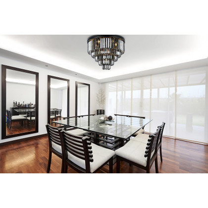 Elegant Urban Classic Flush Mount - Matte Black/Silver, L 32" (1231F32MB-SS-RC)