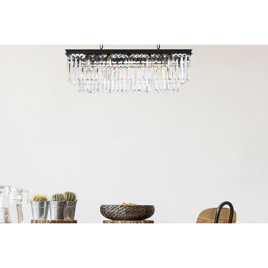 Elegant Urban Classic Chandelier - Matte Black, L 40" (1232D40MB-RC)