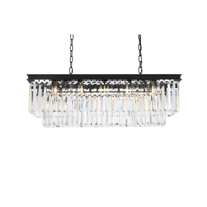 Elegant Urban Classic Chandelier - Matte Black, L 40" (1232D40MB-RC)
