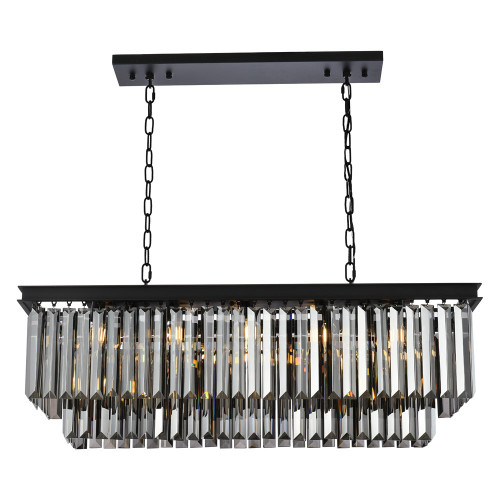Elegant Urban Classic Chandelier - Matte Black/Silver, L 40" (1232D40MB-SS-RC)