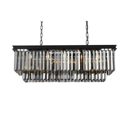 Elegant Urban Classic Chandelier - Matte Black/Silver, L 40" (1232D40MB-SS-RC)